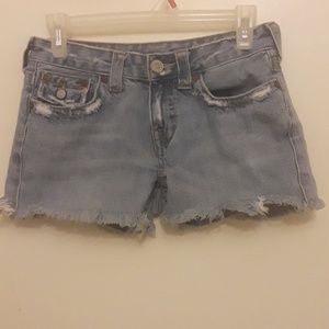 True religion frayed shorts 27